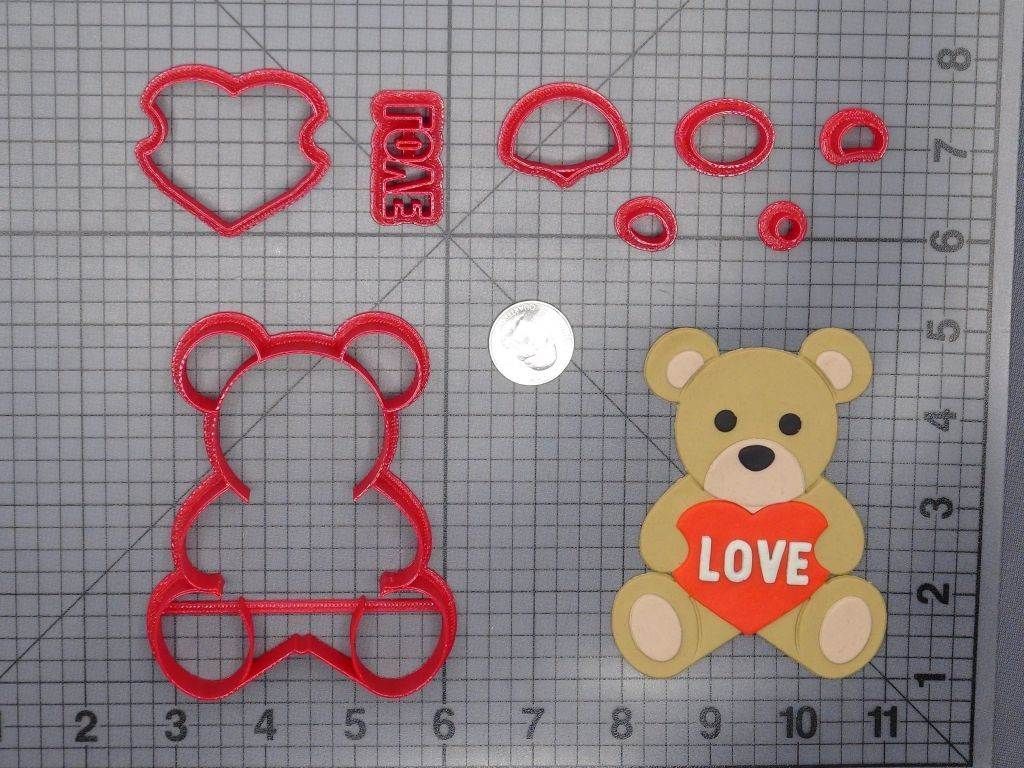 Valentines Day - Teddy Bear with Heart 266-G593 Cookie Cutter Set