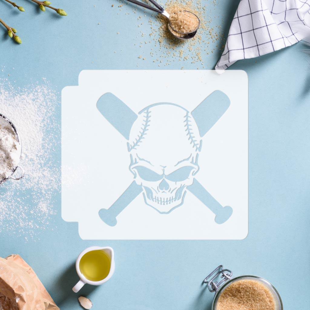 Baseball Skull 783-F785 Stencil