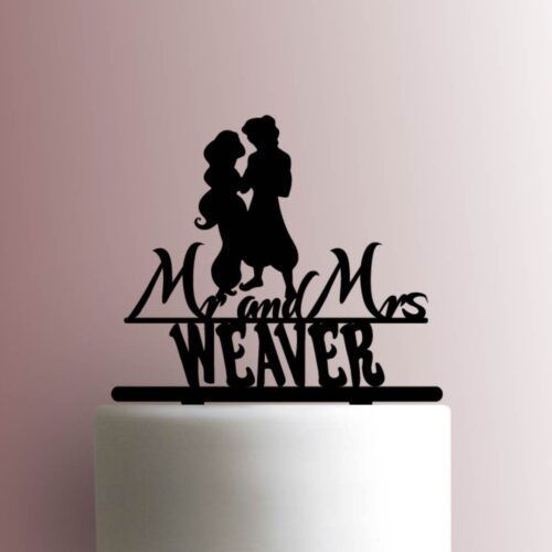 Custom Aladdin and Jasmine Wedding Name 225-A974 Cake Topper