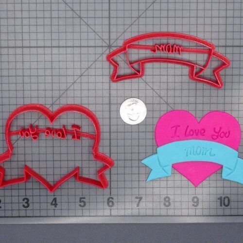 I Love You Mom Heart 266-G912 Cookie Cutter Set