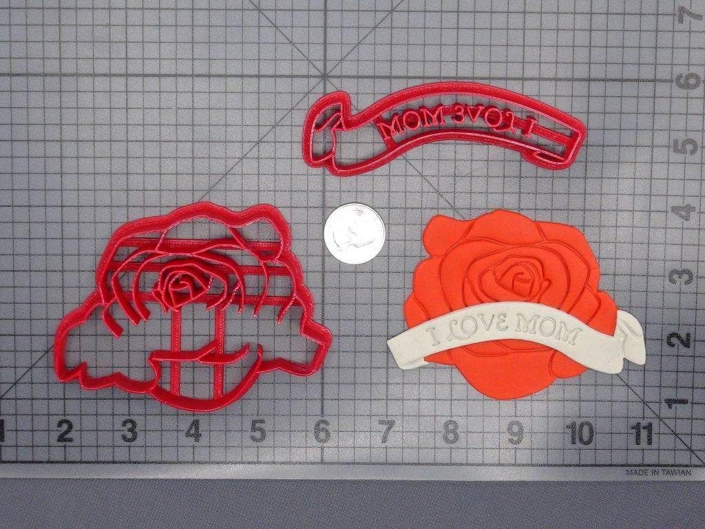 Mothers Day - I Love Mom Rose 266-G904 Cookie Cutter Set