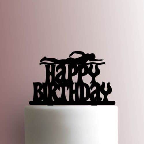 Swimming Happy Birthday 225-A952 Cake Topper