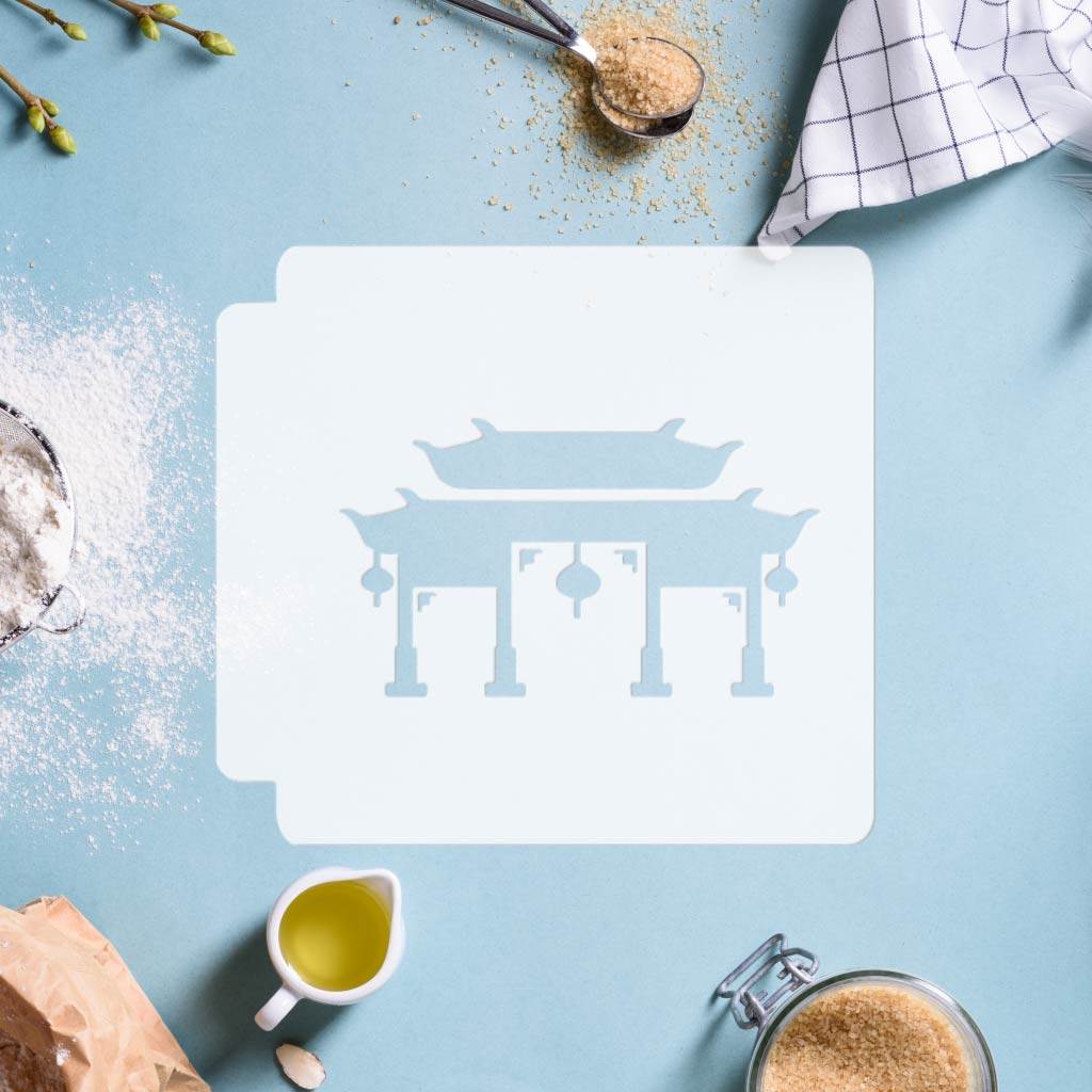 Chinese Shrine Gate 783-G321 Stencil