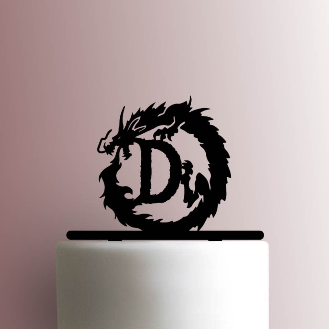 Custom Dragon Initial 225-B016 Cake Topper