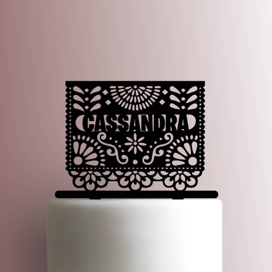 Custom Papel Picado Name 225-B038 Cake Topper