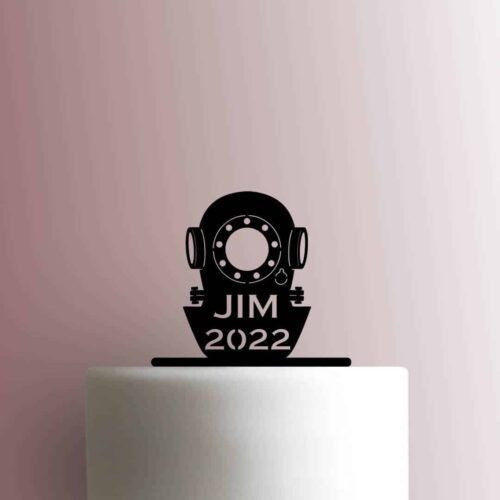 Custom Scuba Diver Name and Year 225-B196 Cake Topper