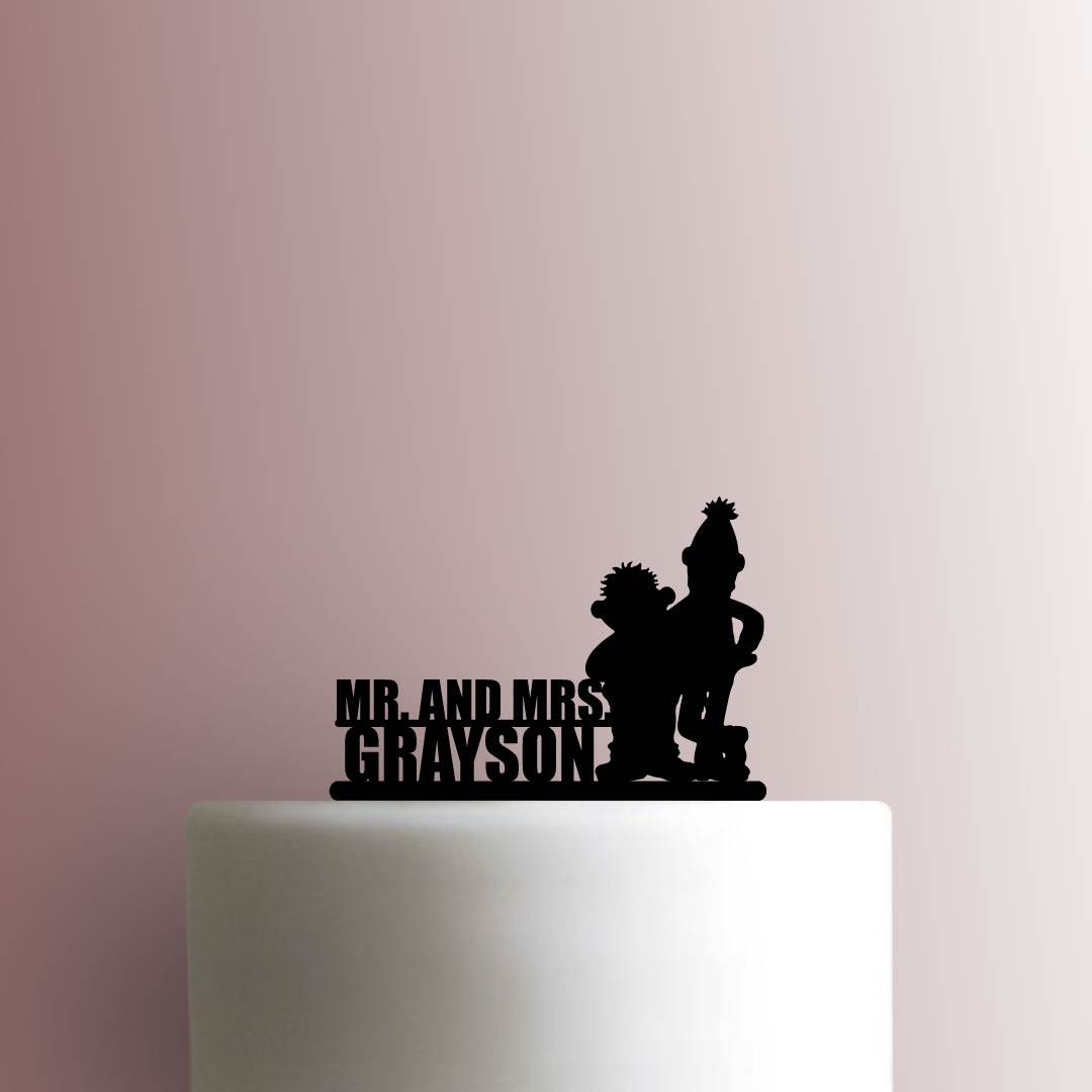 Custom Sesame Street - Bert and Ernie Wedding Name 225-B044 Cake Topper