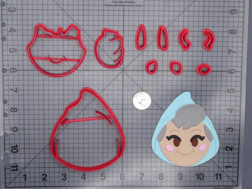 Disney Emoji - Cinderella - Fairy Godmother Head 266-G823 Cookie Cutter Set