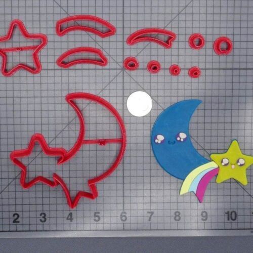 Moon and Shooting Star Kawaii 266-F299 Cookie Cutter Set