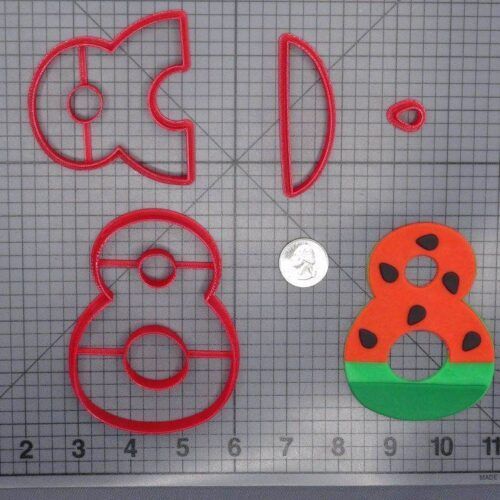 Watermelon Font Number Eight 266-G976 Cookie Cutter Set