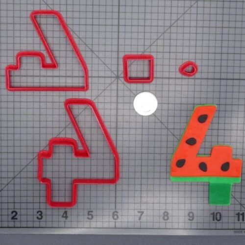 Watermelon Font Number Four 266-G972 Cookie Cutter Set