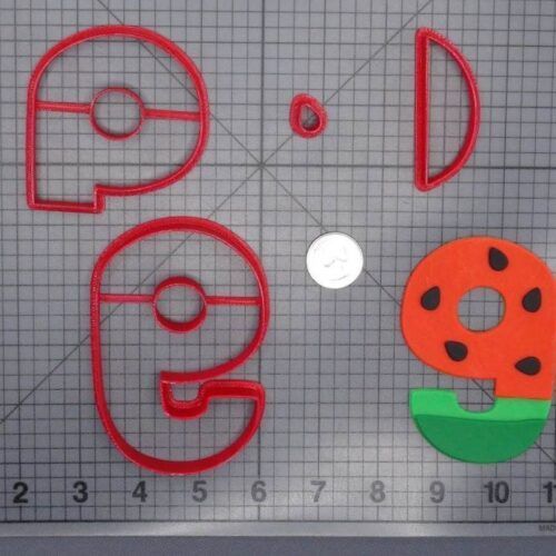 Watermelon Font Number Nine 266-G977 Cookie Cutter Set