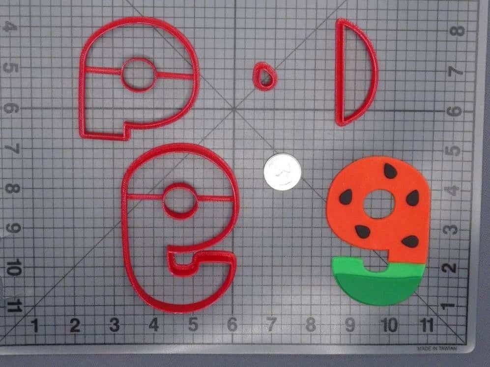 Watermelon Font Number Nine 266-G977 Cookie Cutter Set
