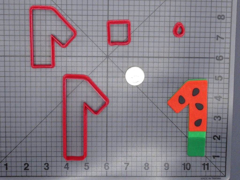 Watermelon Font Number One 266-G969 Cookie Cutter Set