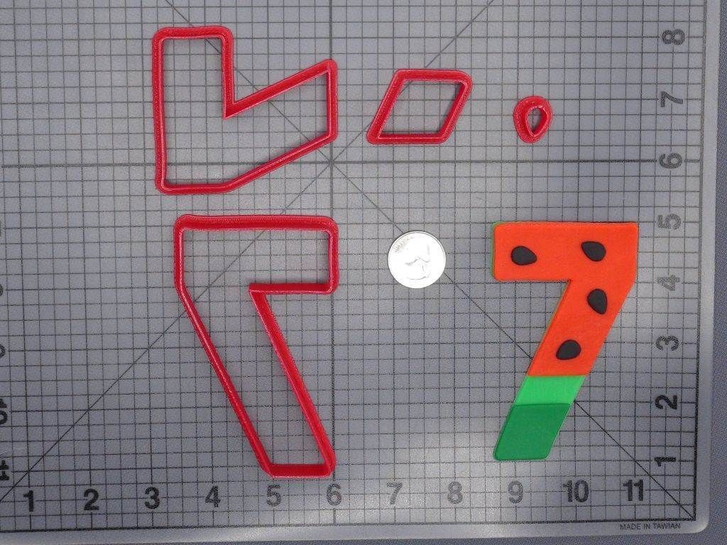 Watermelon Font Number Six 266-G974 Cookie Cutter Set