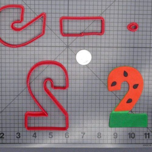 Watermelon Font Number Two 266-G970 Cookie Cutter Set