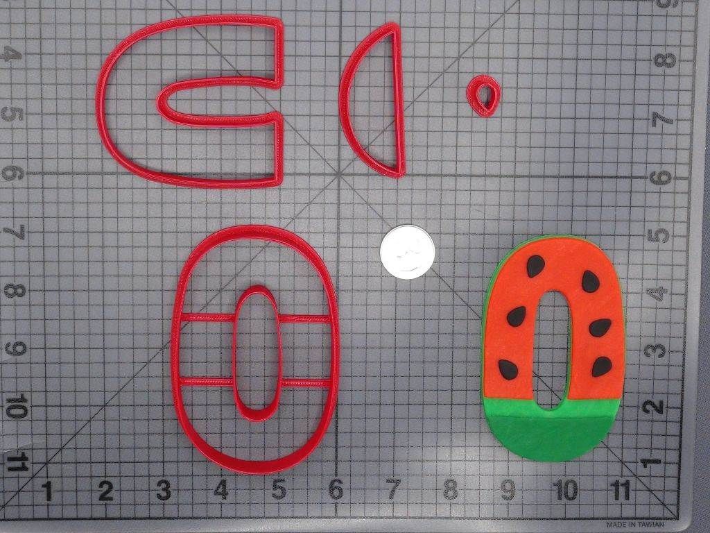 Watermelon Font Number Zero 266-G968 Cookie Cutter Set