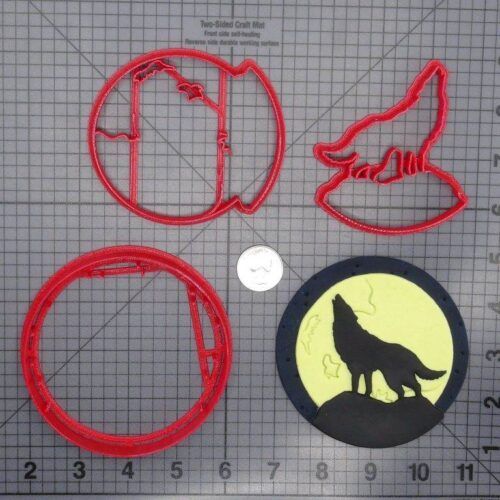 Wolf Howling Full Moon 266-E189 Cookie Cutter Set