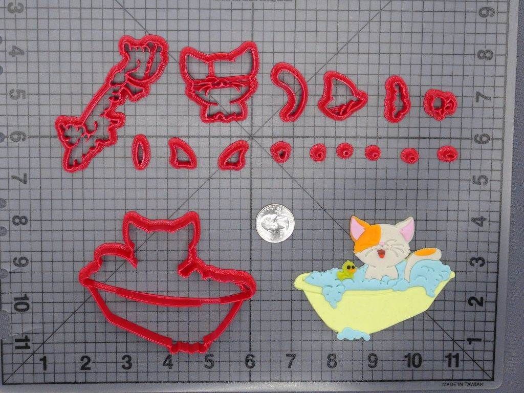 Cat in Bath 266-E931 Cookie Cutter Set