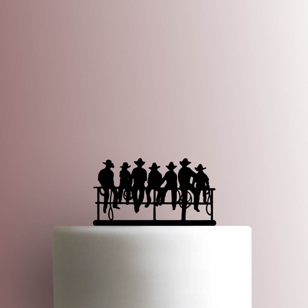 Cowboys on Fence 225-B072 Cake Topper