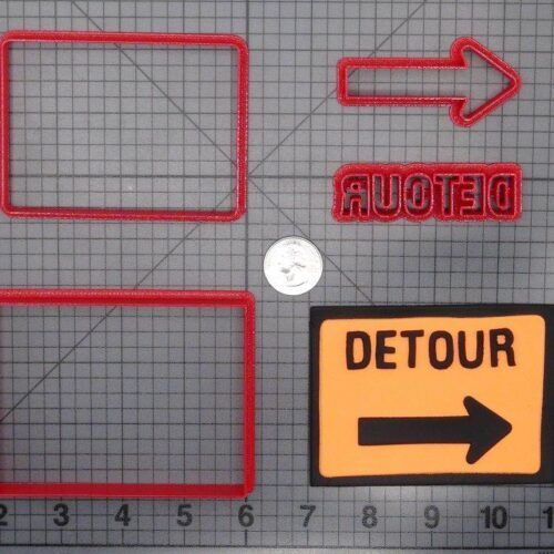 Detour Road Sign 266-F885 Cookie Cutter Set