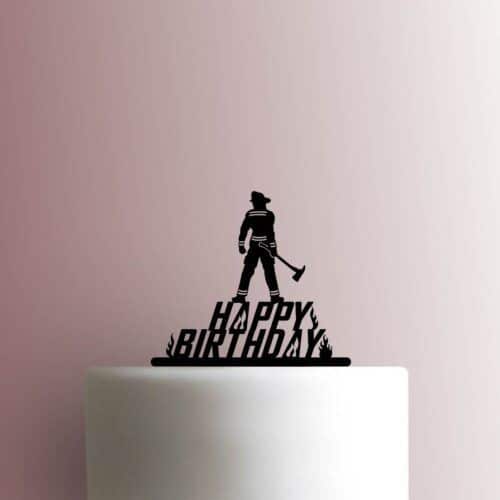 Firefighter Happy Birthday 225-B122 Cake Topper