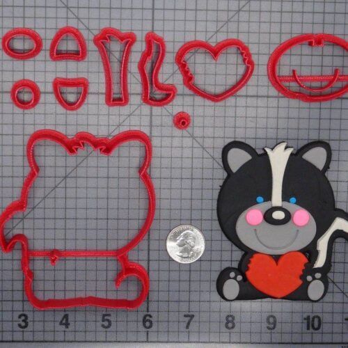 Skunk with Heart 266-E626 Cookie Cutter Set