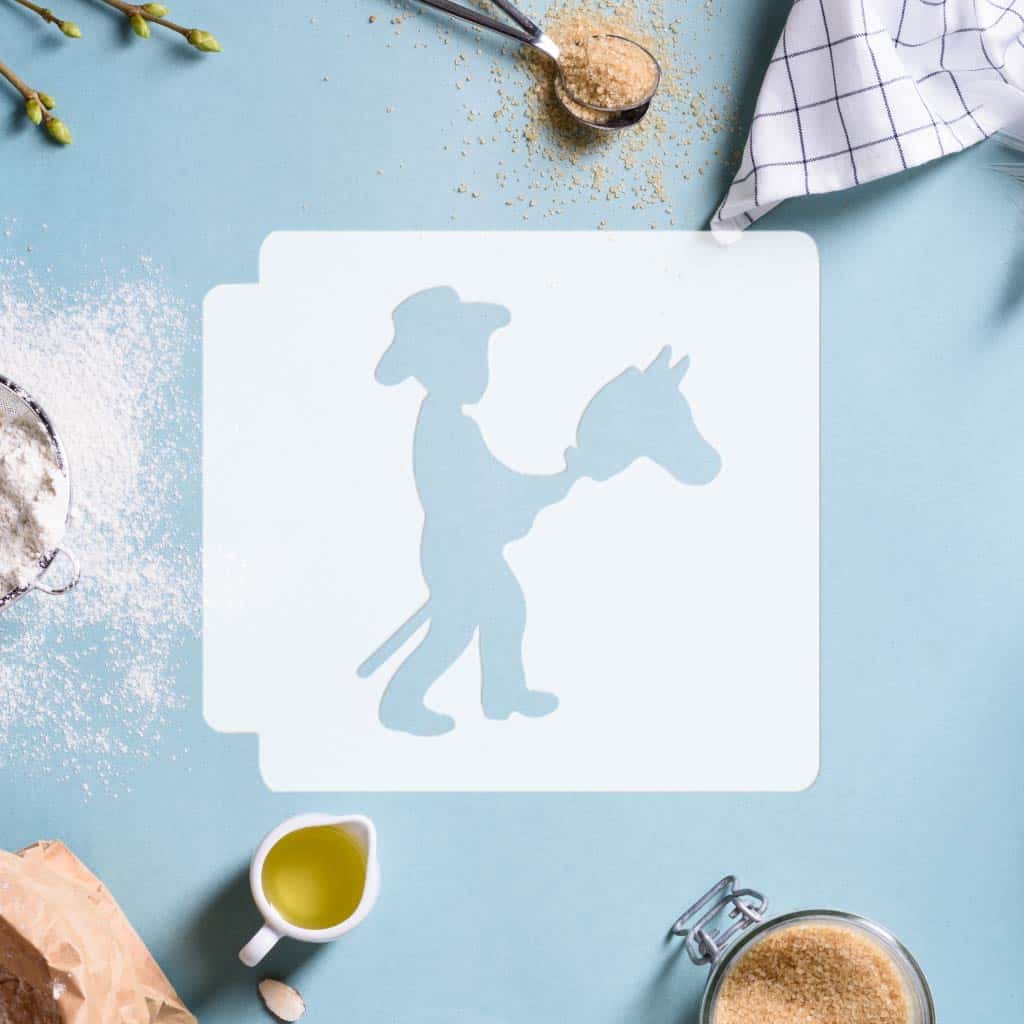 Kid with Play Horse 783-G589 Stencil