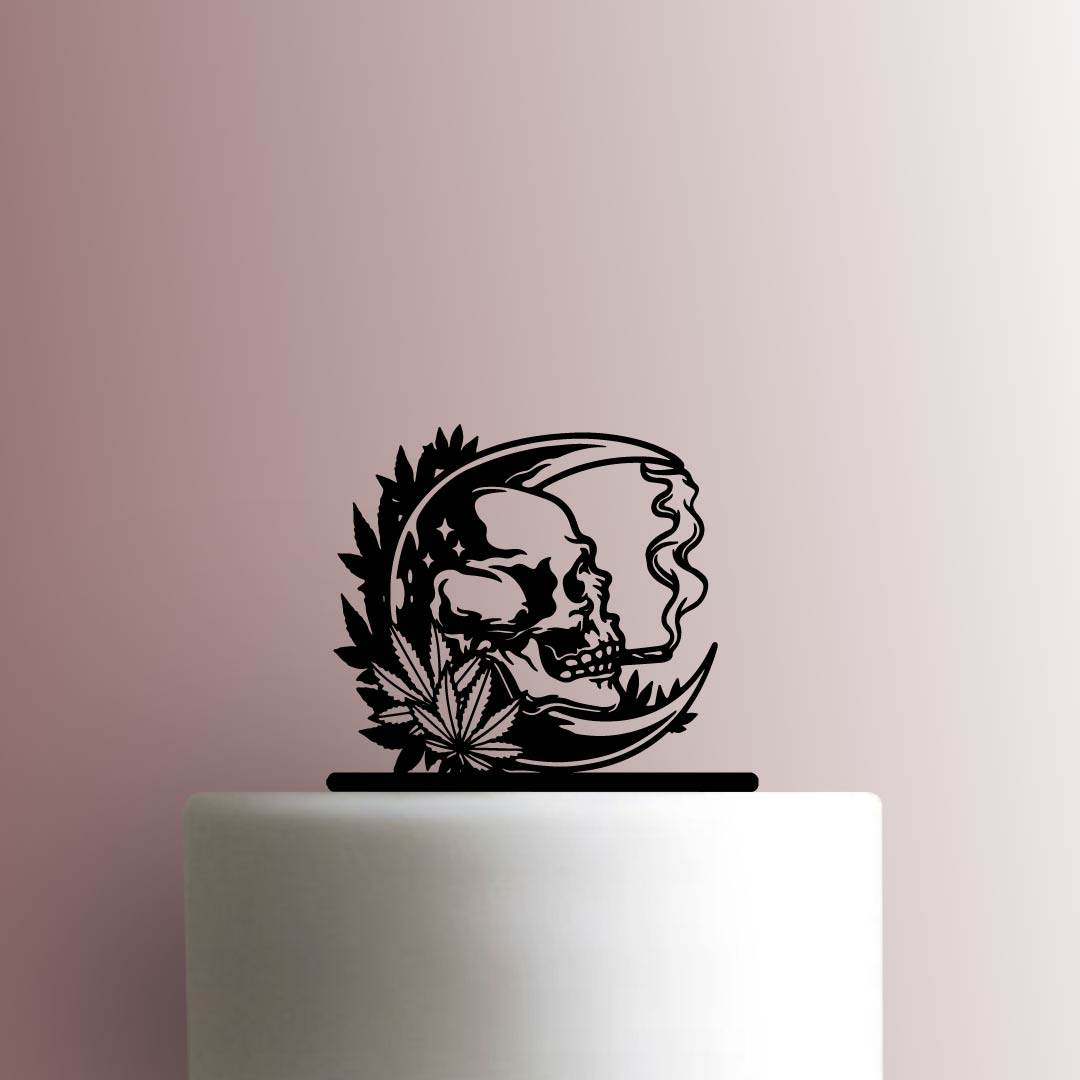Skull Smoking 225-B104 Cake Topper