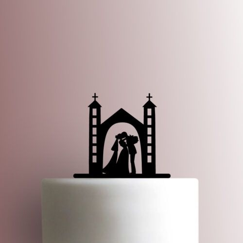 Wedding Couple Under Church Arch 225-B211 Cake Topper