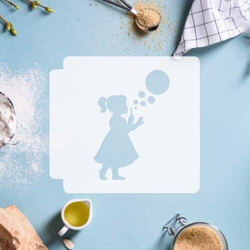 Kid Blowing Bubbles 783-G899 Stencil