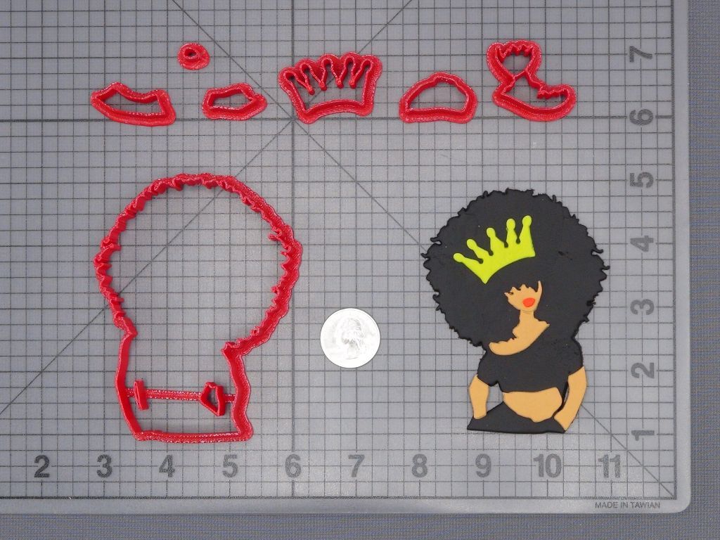 Afro Girl with Crown 266-G836 Cookie Cutter Set
