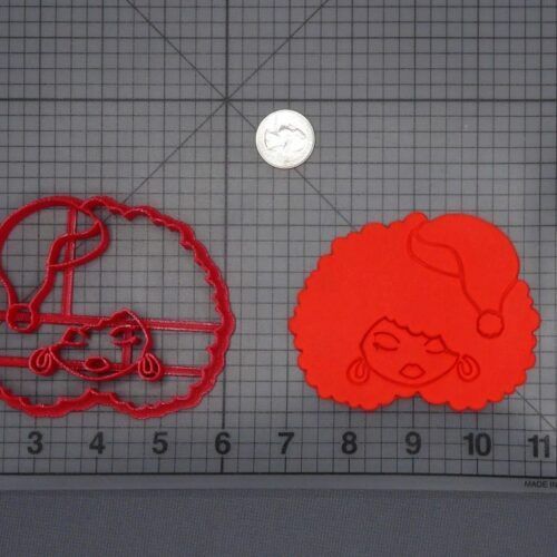 Christmas - Afro Girl in Santa Hat 266-H531 Cookie Cutter