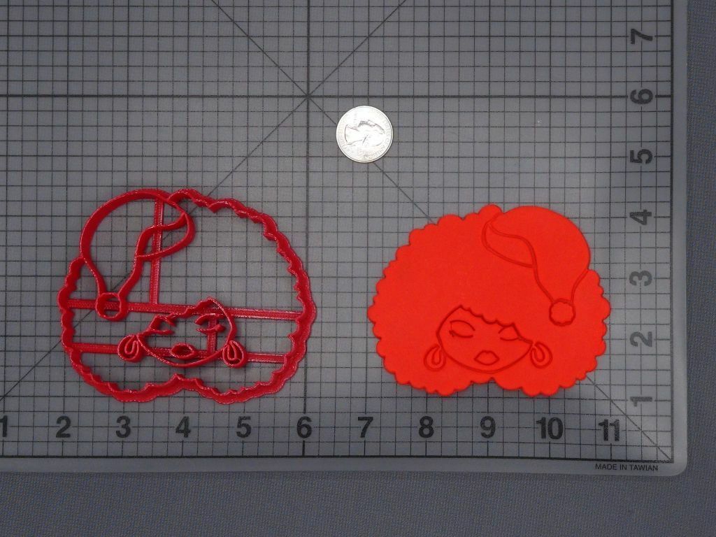 Christmas - Afro Girl in Santa Hat 266-H531 Cookie Cutter