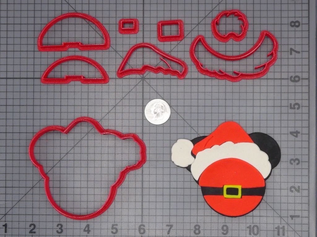Christmas - Disney Ears - Mickey Mouse Santa Claus 266-H716 Cookie Cutter Set