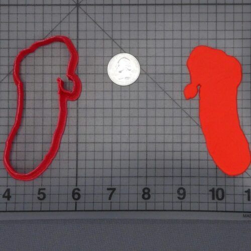 Christmas - Pickle in Santa Hat 266-H528 Cookie Cutter Silhouette