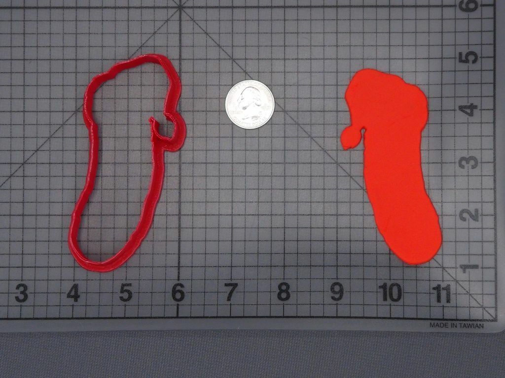Christmas - Pickle in Santa Hat 266-H528 Cookie Cutter Silhouette