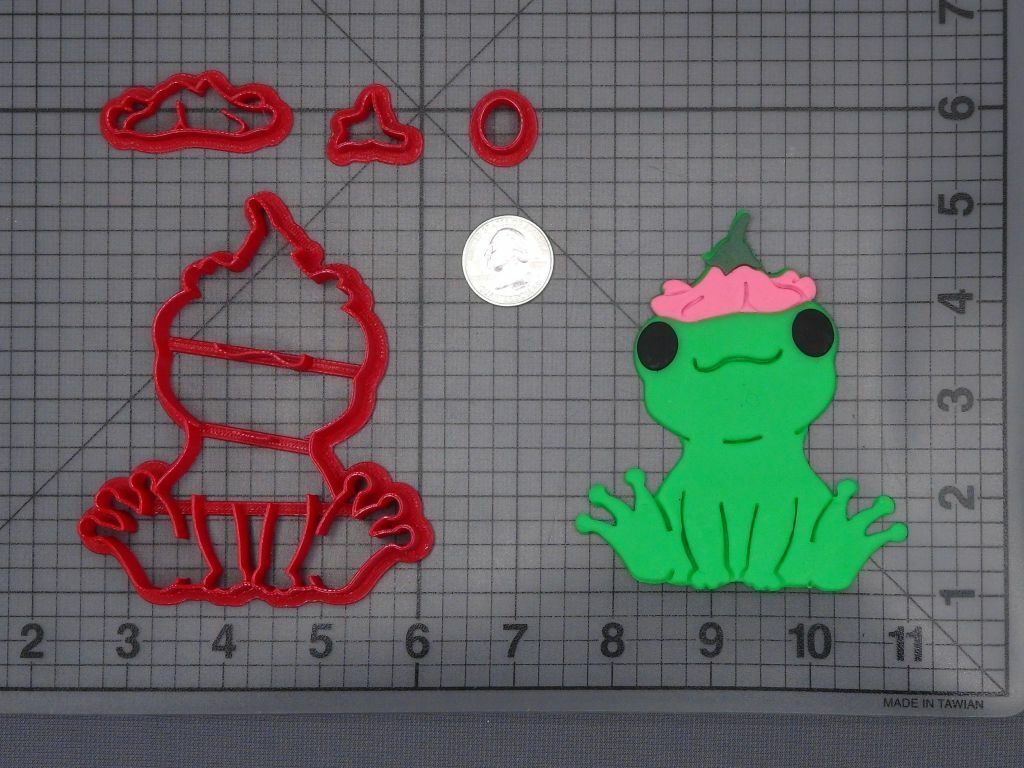 Frog with Flower Hat 266-H449 Cookie Cutter Set