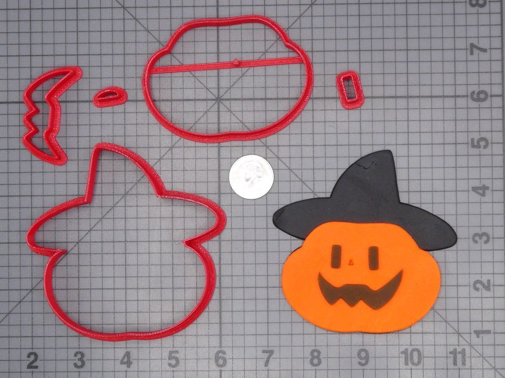 Halloween - Jack O Lantern in Witch Hat 266-H506 Cookie Cutter Set
