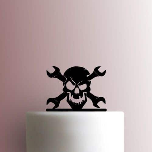 Mechanic Skull with Crossbones 225-B225 Cake Topper