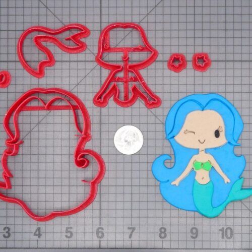 Mermaid Winking 266-H485 Cookie Cutter Set