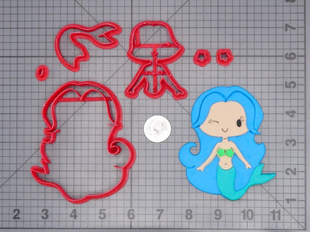 Mermaid Winking 266-H485 Cookie Cutter Set