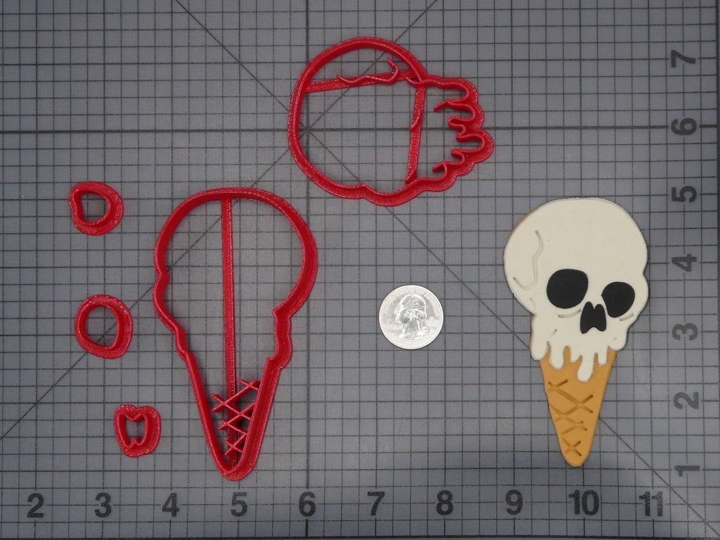 Skull Ice Cream 266-H444 Cookie Cutter Set