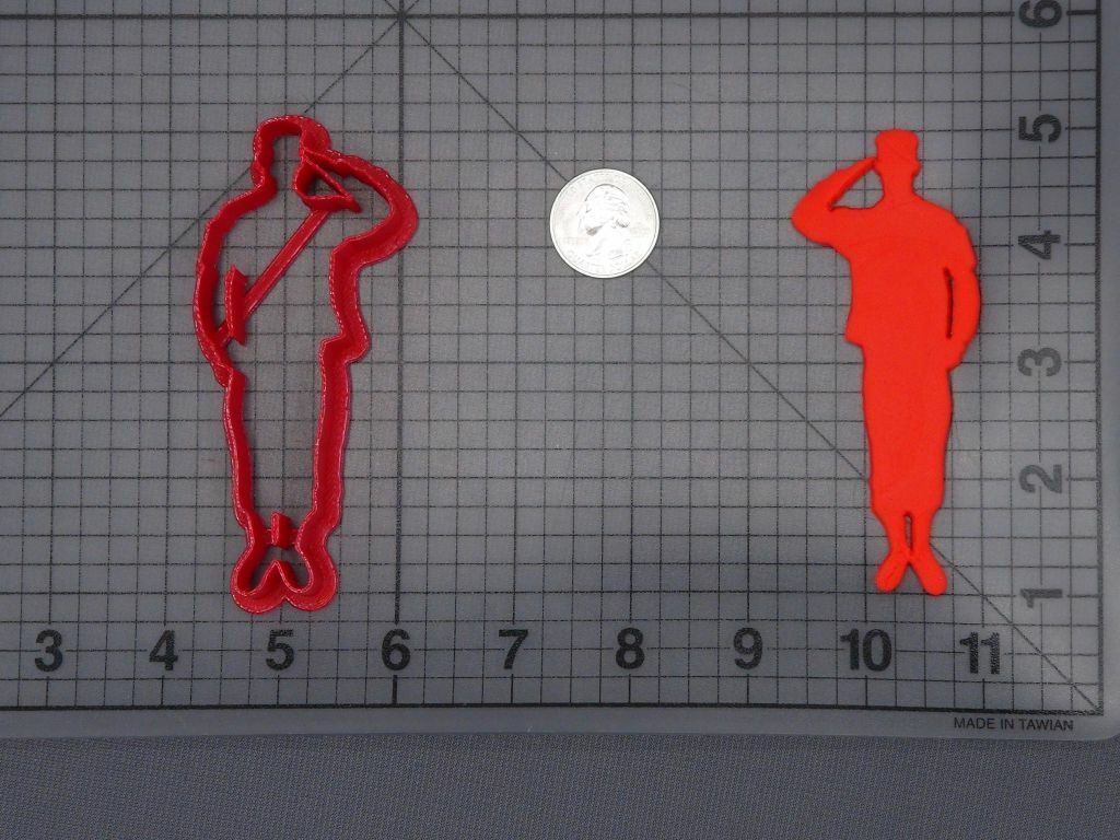 Soldier Saluting 266-H177 Cookie Cutter