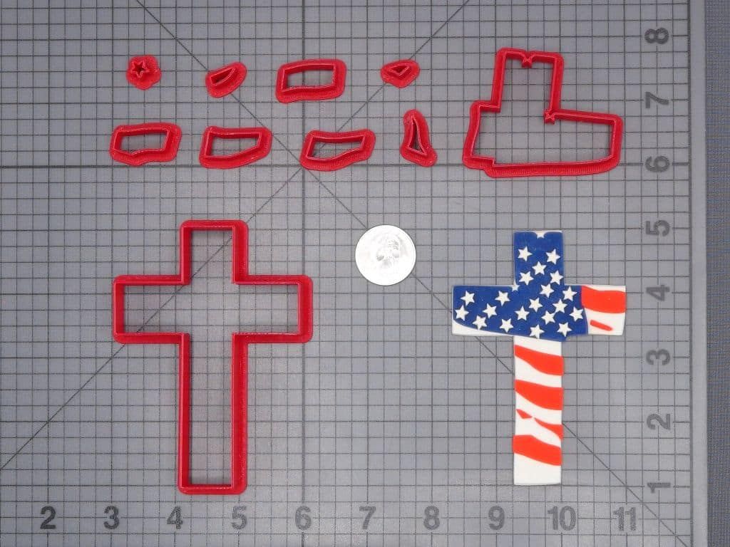 USA Flag Cross 266-H017 Cookie Cutter Set