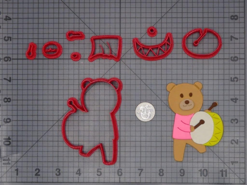 Bear with Bass Drum 266-H264 Cookie Cutter Set