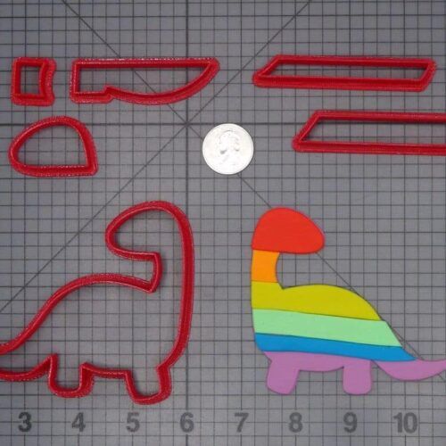 Brontosaurus Dinosaur Rainbow 266-H556 Cookie Cutter Set