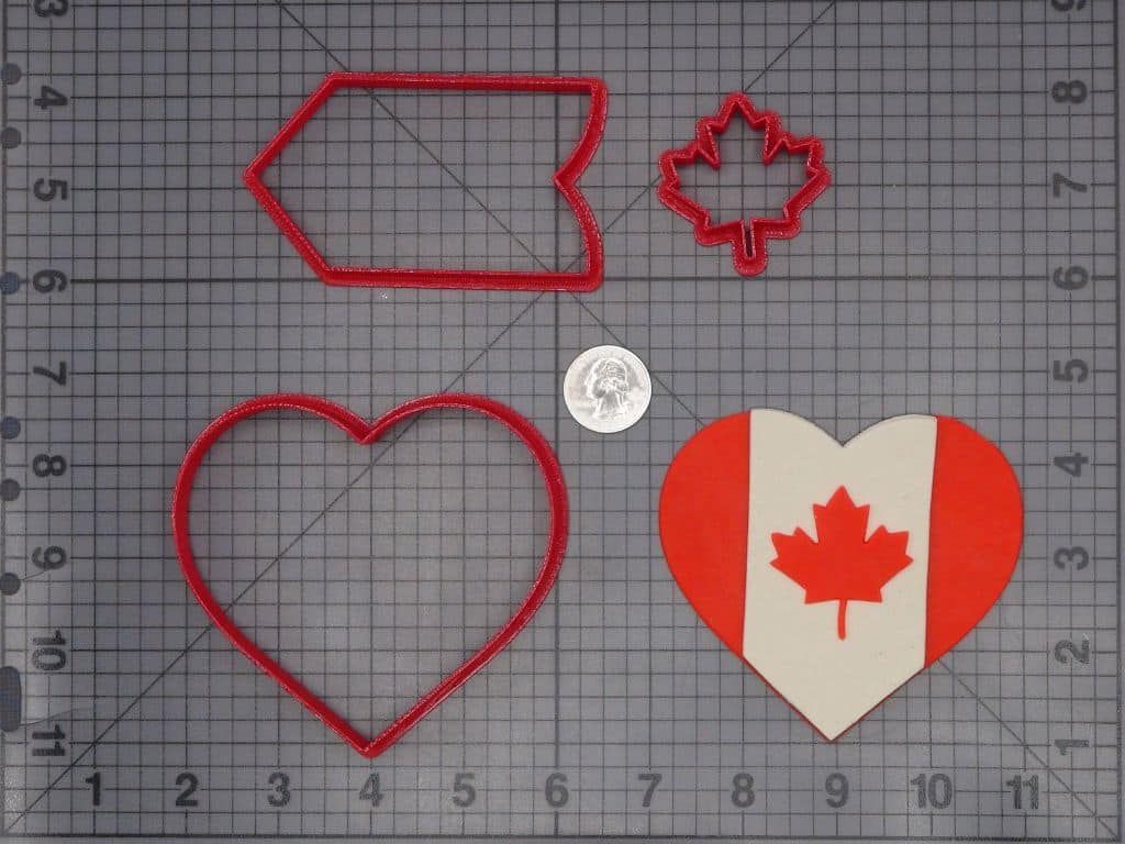 Canada Flag Heart 266-H655 Cookie Cutter Set