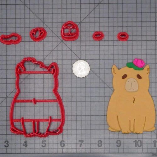 Capybara with Flower 266-H396 Cookie Cutter Set