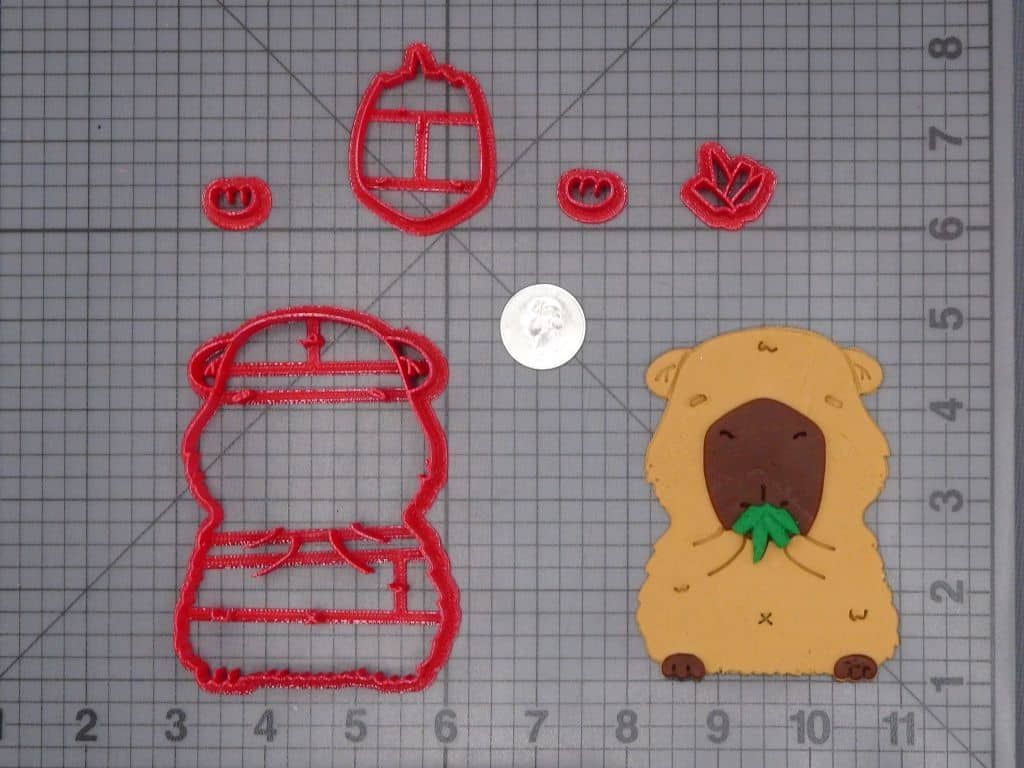 Capybara with Leaves 266-H305 Cookie Cutter Set